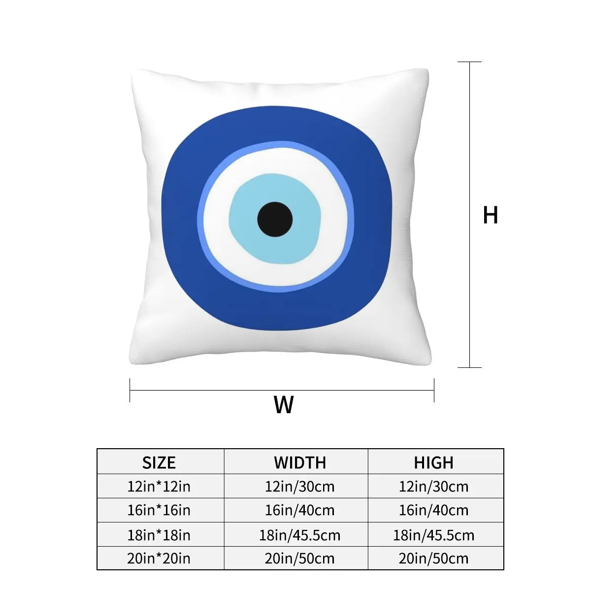 Greek Turkish Evil Eye Square Pillowcase Pillow Cover Cushion Zip Decorative Comfort Throw Pillow for Home Living Room