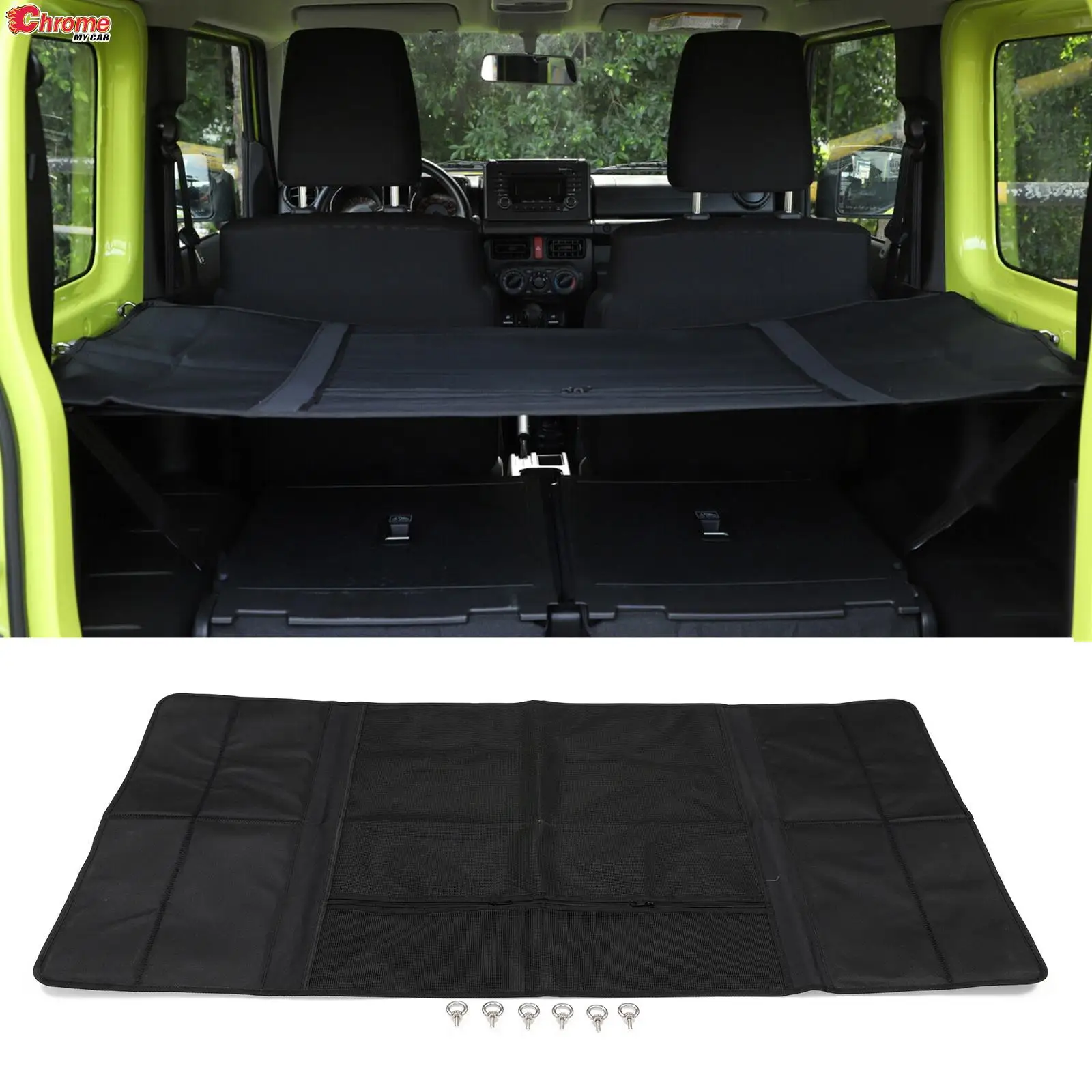 

For Suzuki Jimny JB64W JB74W 2019 2020 2021 2022 2023 Car Rear Trunk Parcel Shelf Load Cargo Shade Cover Luggage Net Storage Bag