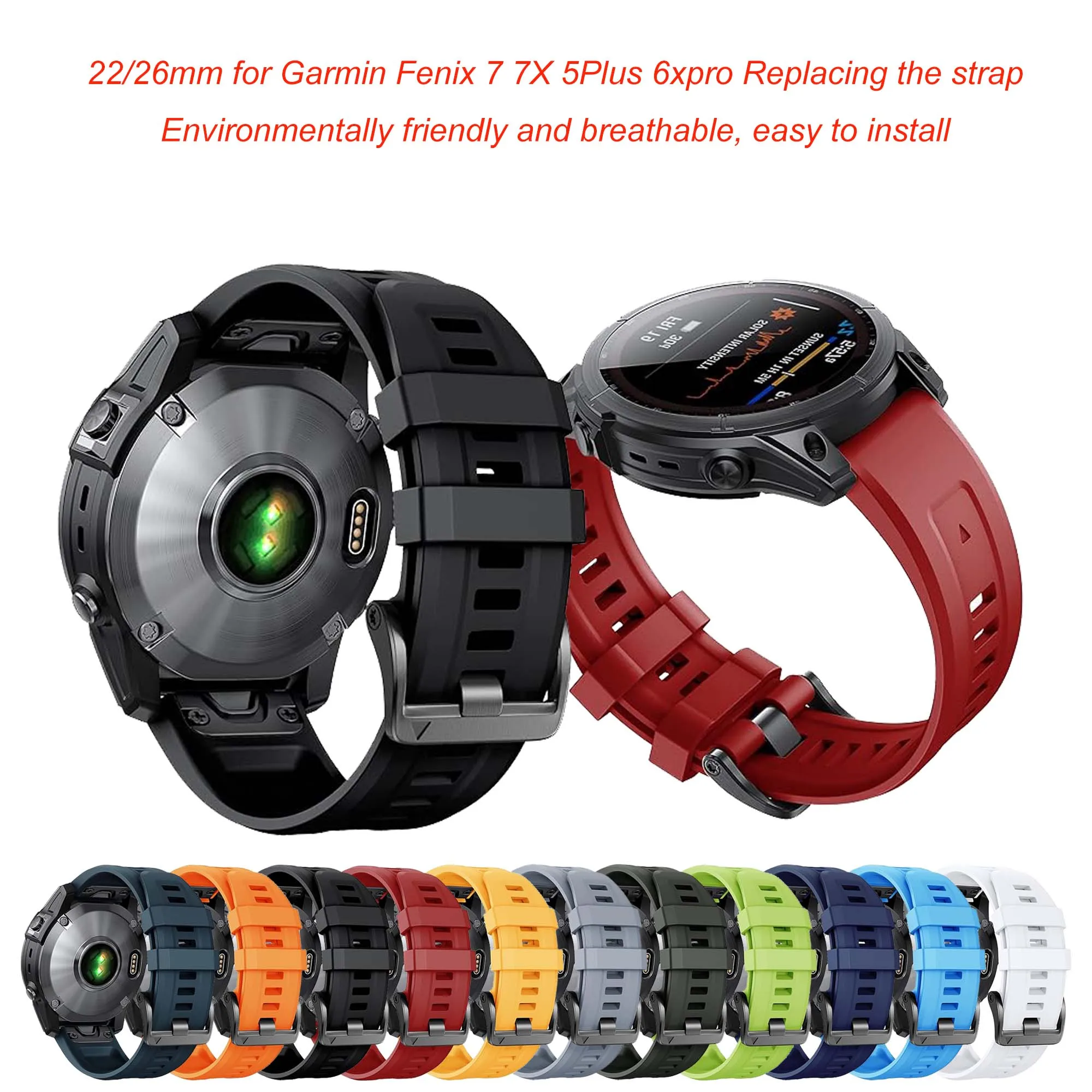 

22/26mm Quick Detachable Watch Strap For Garmin Fenix 6X 6 6Pro 7X 7 Fenix 5 5X 5 Plus Replacing The Strap of a Smartwatch