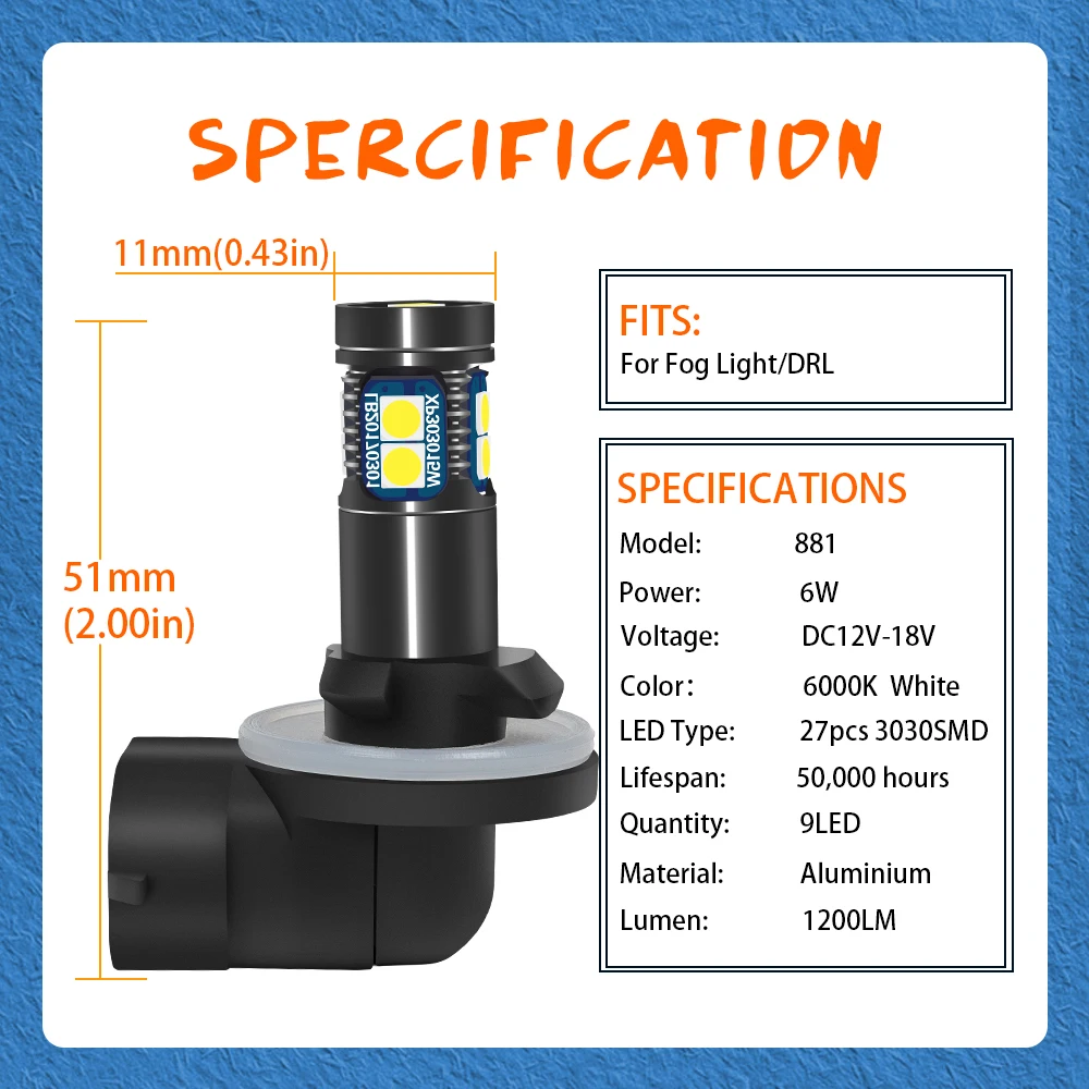 2 قطعة LED مصباح سيارة الجبهة الضباب الخفيف لكيا ريو 2003 2004 2005 2006 2007 2008 2009 2010 2011 اكسسوارات #3