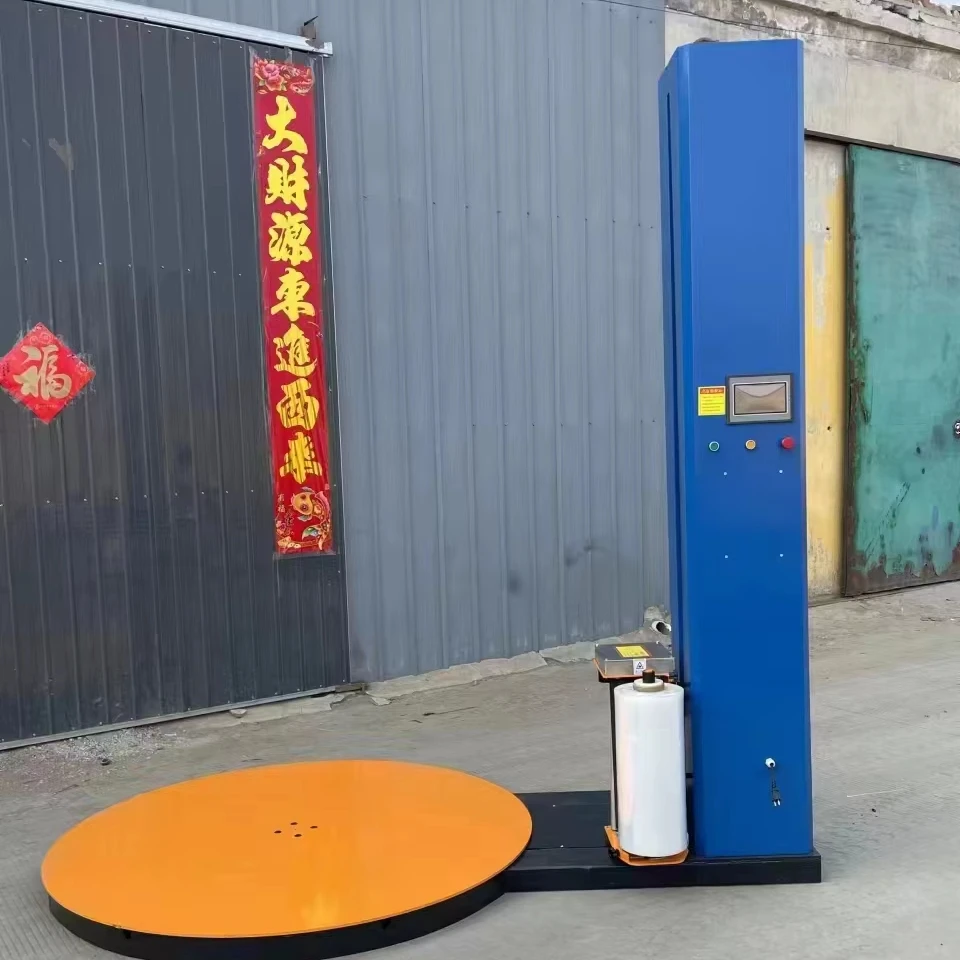 Automatic Electric Skid/Tray Stretch Film Packing Machine New Condition for Food Beverage Commodity Packaging-Wholesale Price