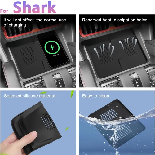 Imagen 2 del producto Para BYD Shark 2024 2025, caja de almacenamiento para reposabrazos de coche detrás de la pantalla, organizador de consola central, portavasos, alfombrilla de Panel de cargador inalámbrico