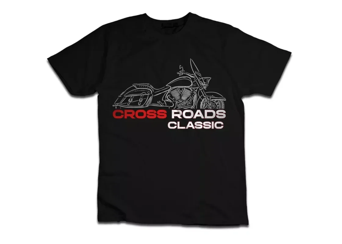 2024 Men T Shirt Casual Victorys Cross Roads 2010-2014 Motorcycle T-shirt Graphic Summer Short Sleeves 100% Cotton S-3XL Cool