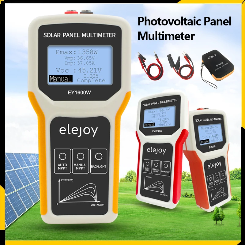 

400W/800W/1600W Photovoltaic Panel Multimeter Solar Panel Power Supply Multimeter Auto/Manual MPPT Detection Voltage Test Tool