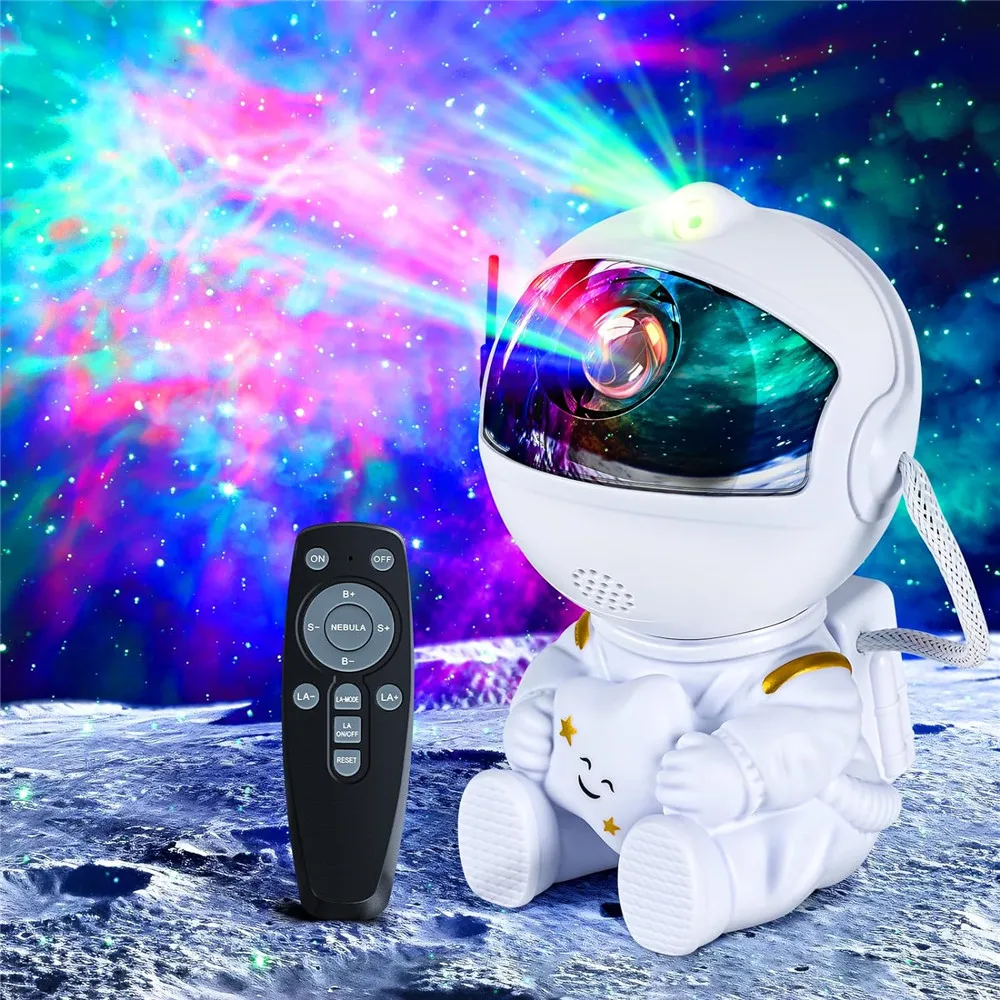 12 Starry Sky Astronaut Projection Lights Rocket Astronaut Galaxy Projection Night Lights Atmosphere Lights Children\'s Bedroom P