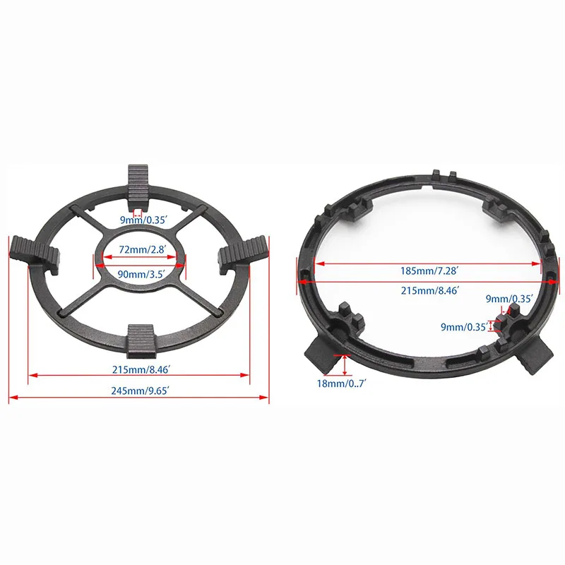 Detachable Cast Iron Wok Support Ring for Gas Stove Rack Pot Holder Anti-skid for 4 and 5 Claws Racks or Grates