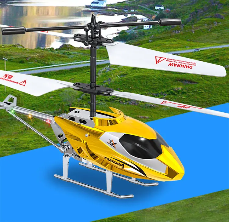 RC Helicopter Drone  Rechargeable Remote Control Helicopters Fall-Resistant  With Gyro Outdoor Remote Control Toy Model