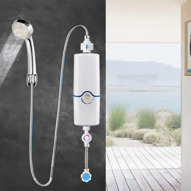 For 2021 New Tankless Instant Electric Mini Water Heater Geyser Shower Head Plastic CE OEM Wall-Mounted C1 Hotel