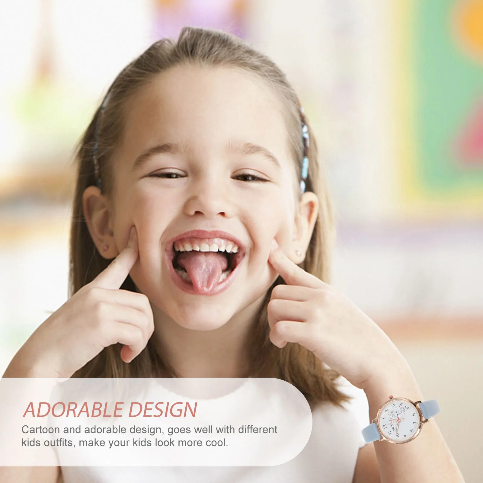 1 set 1 Set Of Rabbit Hand Strap Cute Kids Wrist Watch Cartoon Bracelet Set For Children Lightweight Comfortable Strap Watch For