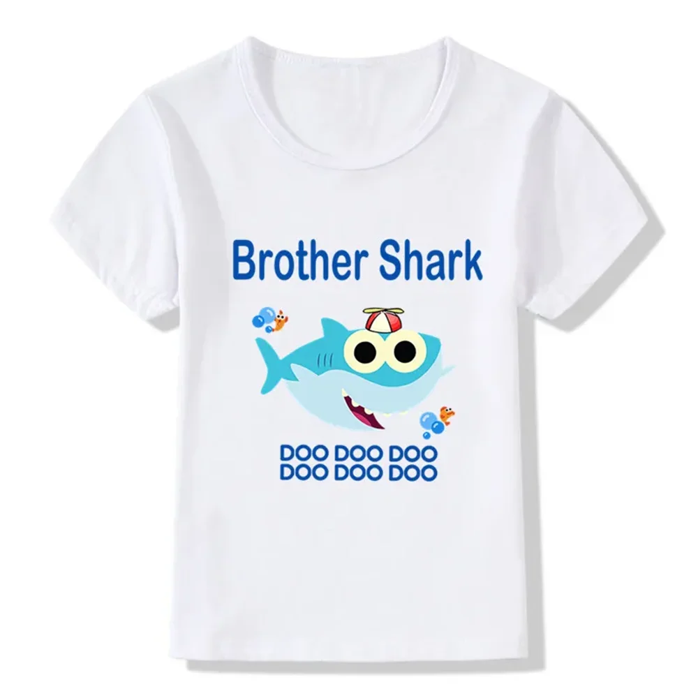 Matching Family Outfit For Birthday Shark Theme T-shirt Birthday Kids Funny Party Family Look Clothes Father Mother Daughter Son