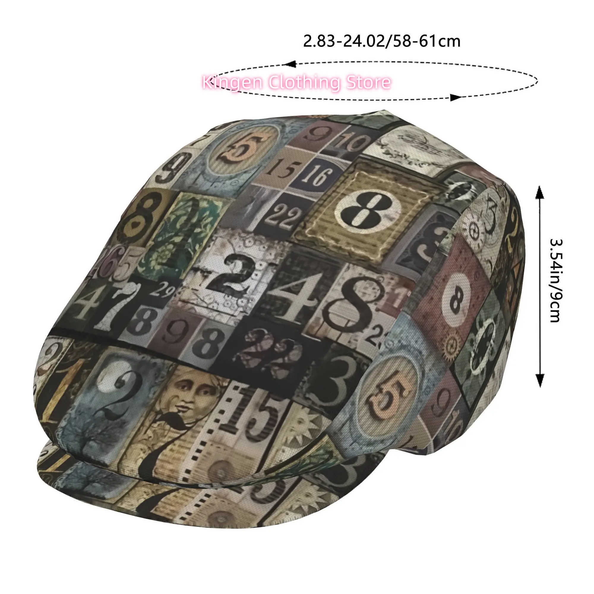1pc Digital mosaic art All-over printed beret,  newsboy cap, unisex, a must-have fashion accessory for outdoor leisure activitie