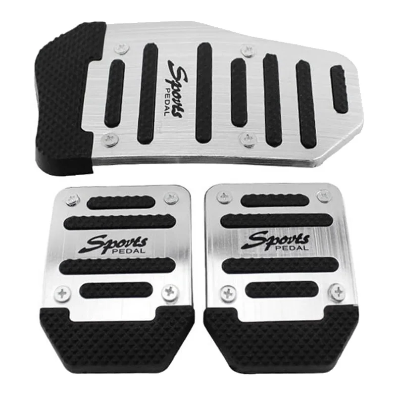 3Pcs Fuel Gas Accelerator Pedal Break Pedal Clutch Pad Cover Foot Pedals Non- for Manual Transmission Car