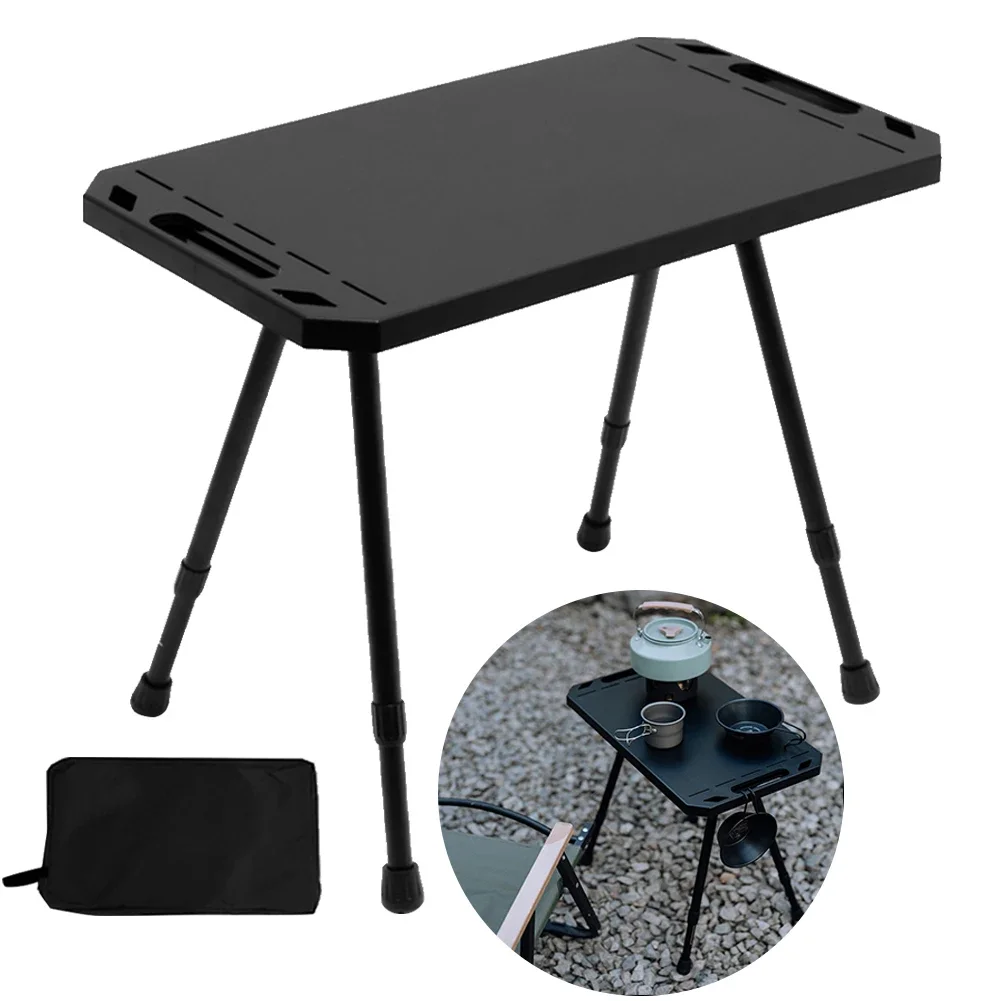 Folding Camping Table Adjustable Height Outdoor Table Aluminium Alloy Beach Table for Outdoor Indoor Picnic BBQ Hiking