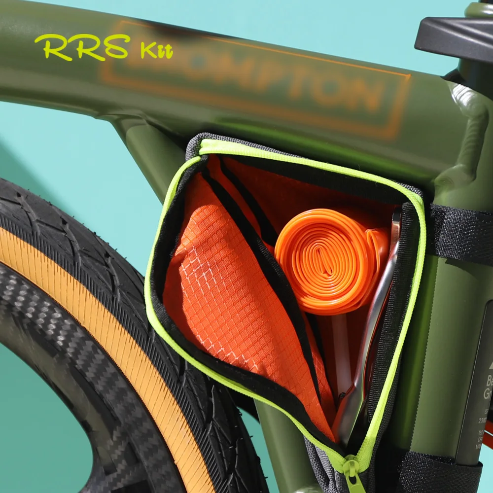 Rrskit For Brompton Bicycle Frame Triangle Bag Folding Bicycle With Zipper Interlayer Maintenance Tool Pocket Bike Front Bag