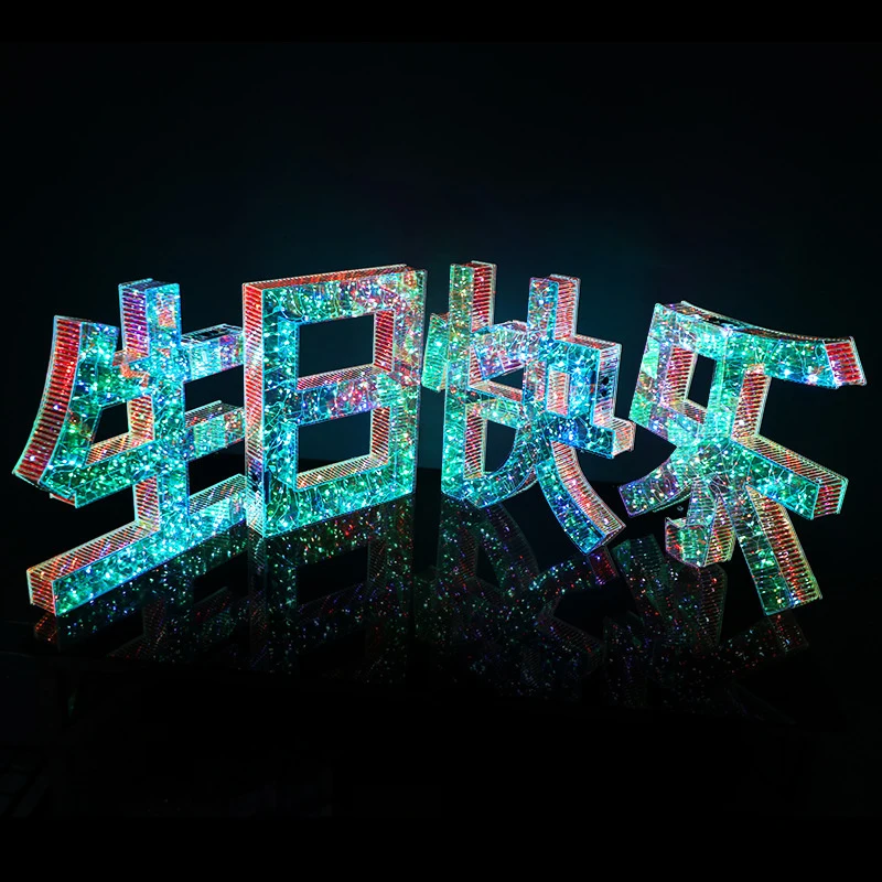 LEDStarry sky luminous lettering acrylic colorful hand-held sign for bars, clubs, and nightclubsKTVTransparent themed wine servi