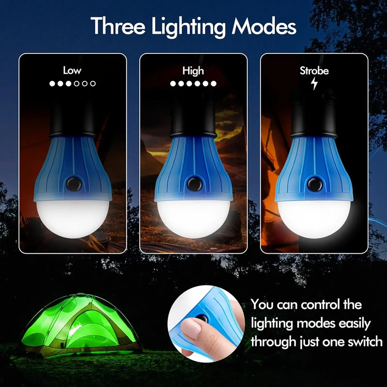 Camping Light Portable LED Tent Light Lantern Bulb Emergency Lights Tent Lamp Camping Accessories for Backpacking Hiking Camping