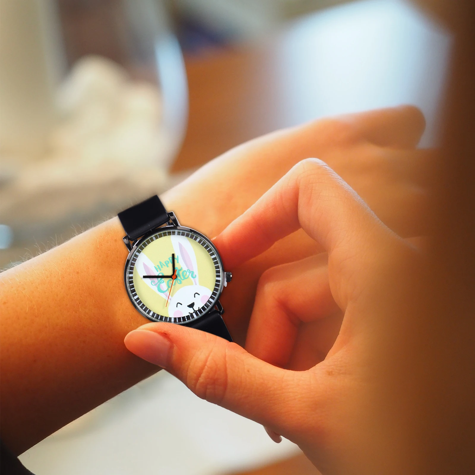 

Easter Kids Cartoon Rabbit Adjustable Strap Plastic Buckle Wristwatch Children Kids Idea Gift Stylish