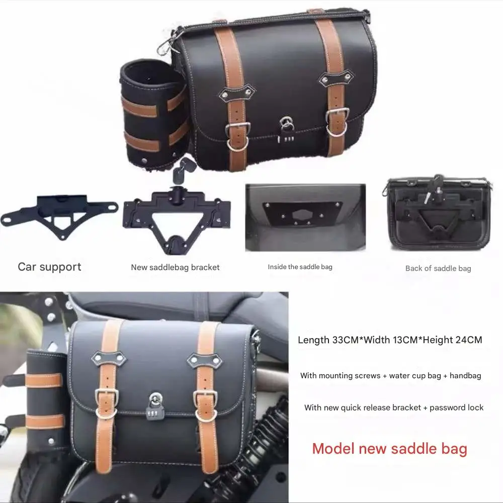 NONE Geeignet für Benda ROCK300/125 Motorrad-Seitentasche, modifiziertes Zubehör, Ledertasche, Canvas-Tasche, wasserdichte Seitentasche mit Schnellverschluss 10