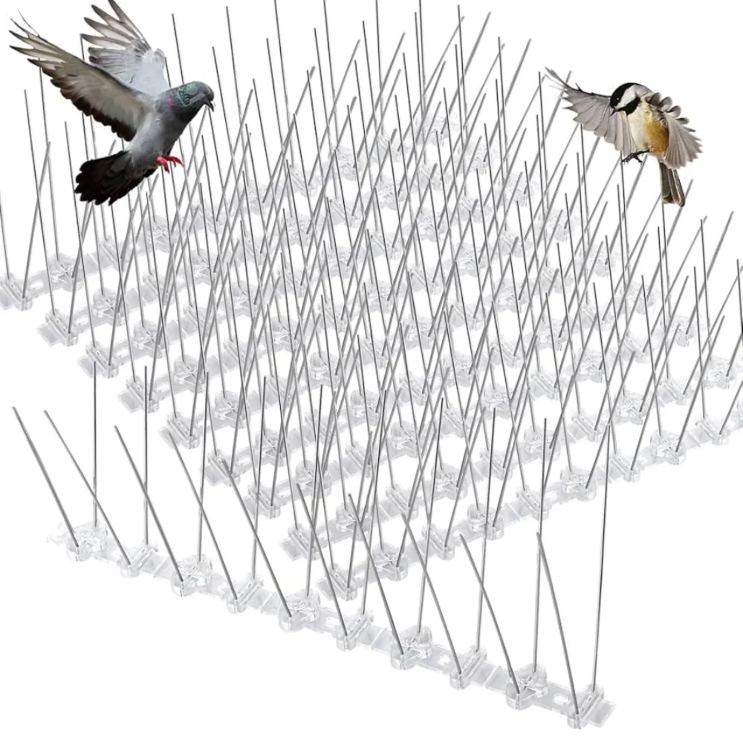 1-20PCS Bird Spikes Stainless Steel Pigeon Repellent Deterrent Anti Bird Spikes for Roof Fence Gutter Wall Outdoor Repeller