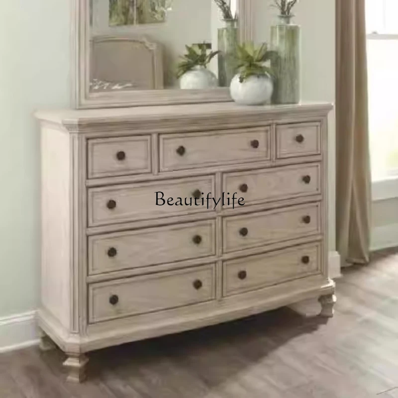 

Casual American luxury old antique nine chest of drawers