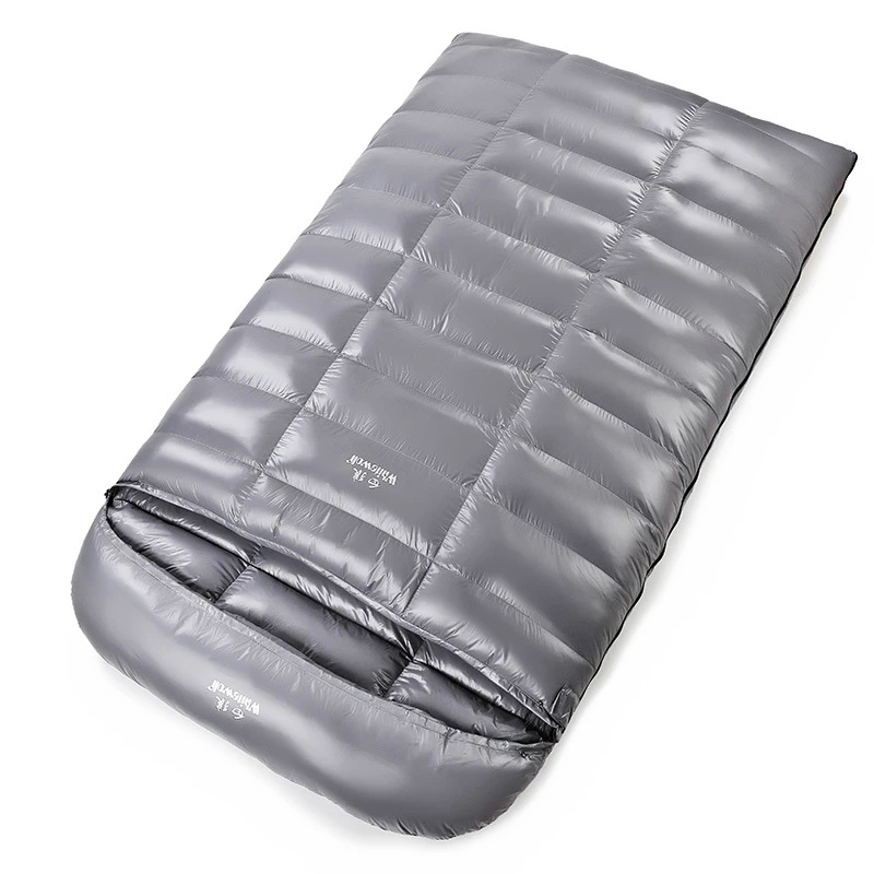 Filling 1000g/1200g/1500g/2000g 220*130CM Ultralarge 2Person White Goose Down Adult Winter Sleeping Bag Outdoor Camping Envelope