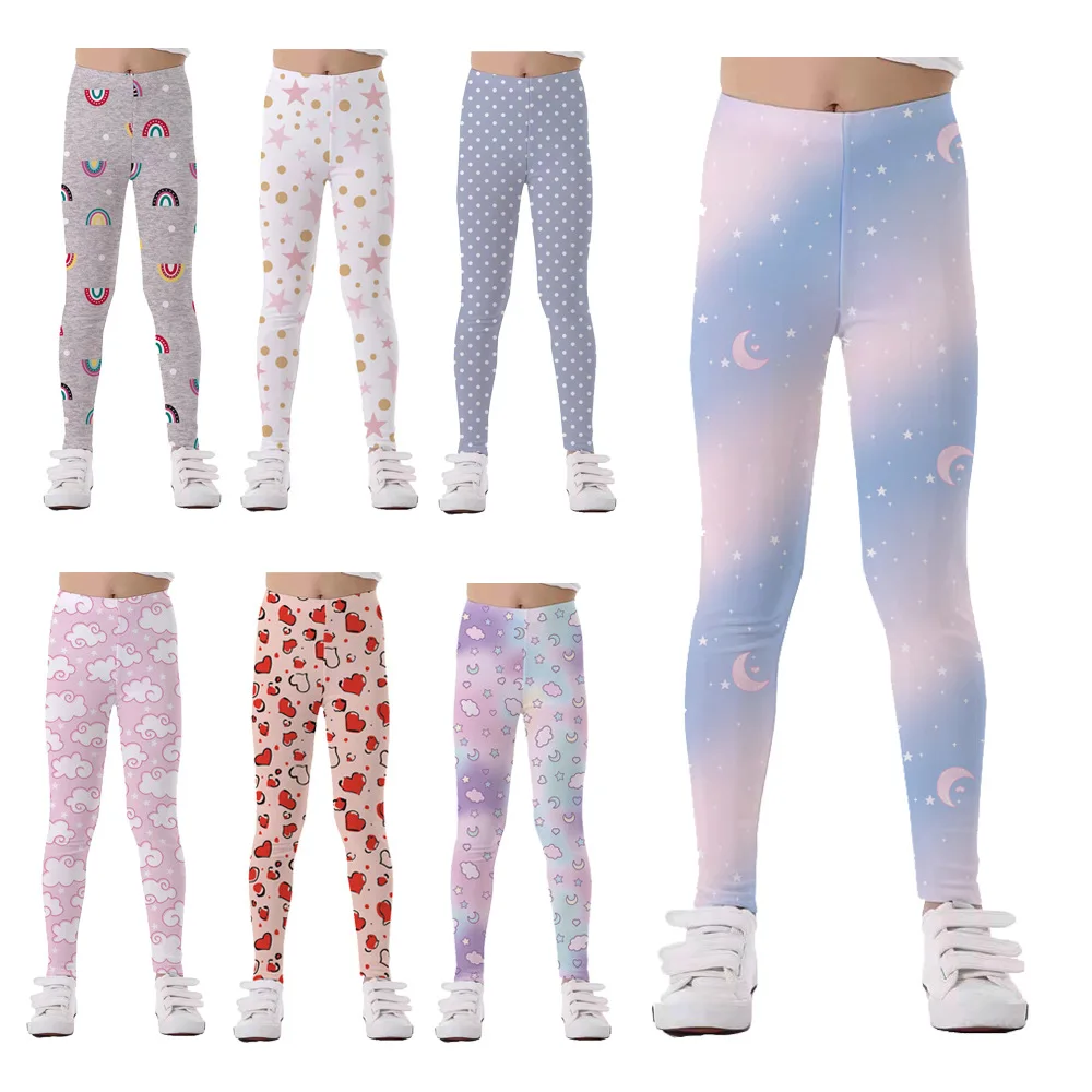 

High Quality Thin Leggings Printed Elastic Girls Leggings Tight Cartoon Spring and Autumn Pants