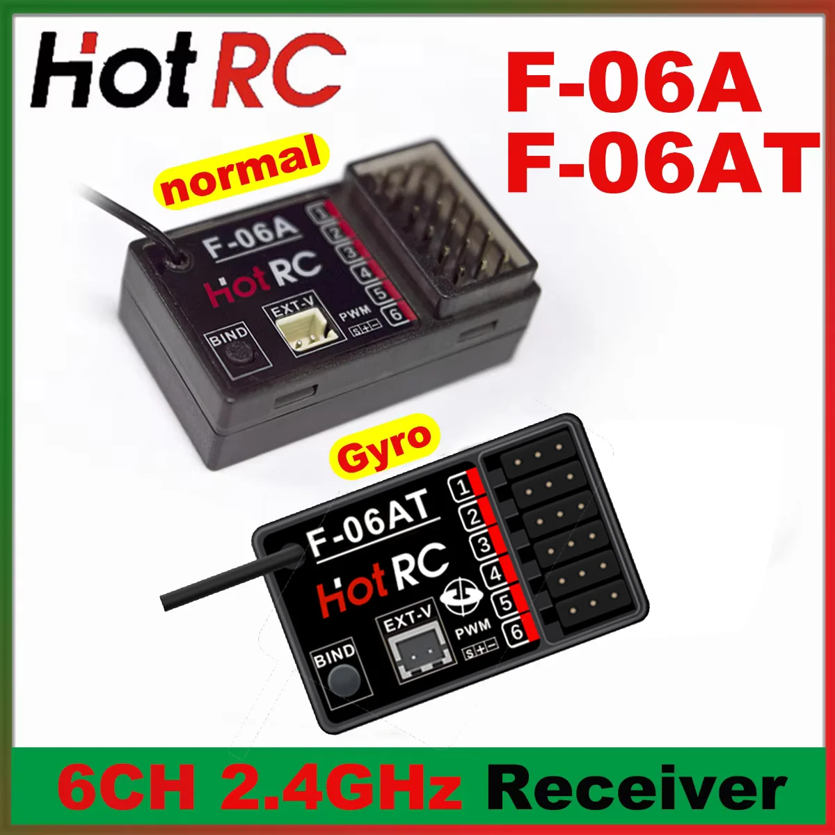HOTRC F-06A F-06AT 6CH 2,4 GHz 4-9 V Gyro Empfänger für RC Auto Lkw Tank Crawler Boot Fernbedienung CT-6A HT-6A DS600 Modell
