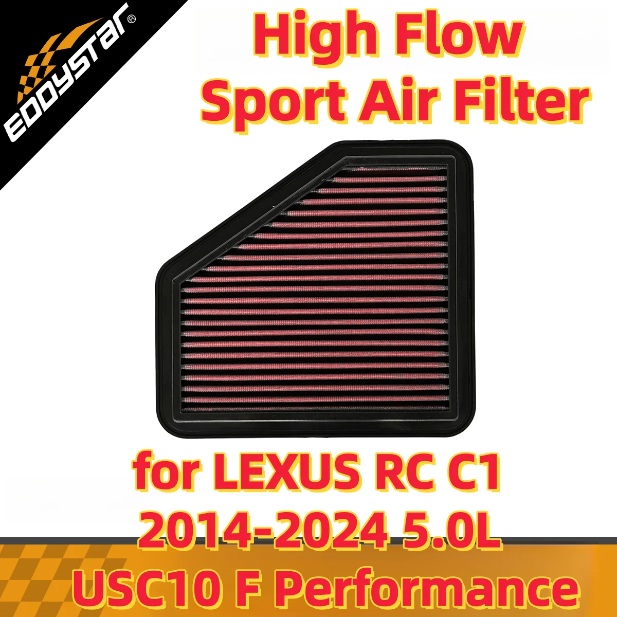 

Спортивный воздушный фильтр с высоким расходом для LEXUS RC C1 2014-2024 5,0 л USC10 F, моющиеся гоночные впускные фильтры