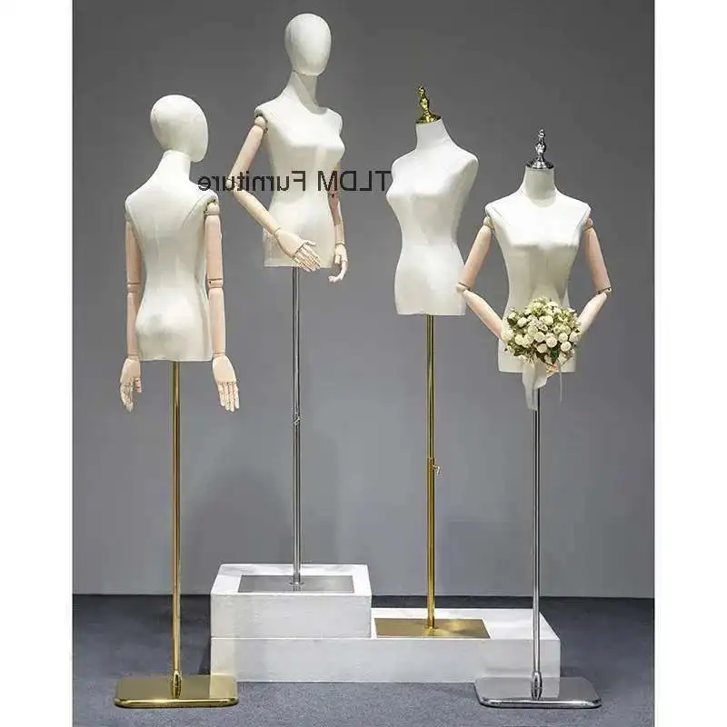 

Full-body Korean Mannequins for Bridal Shop Cotton Support Half-length Mannequin Simple Plastic Display Mannequins for Cloakroom