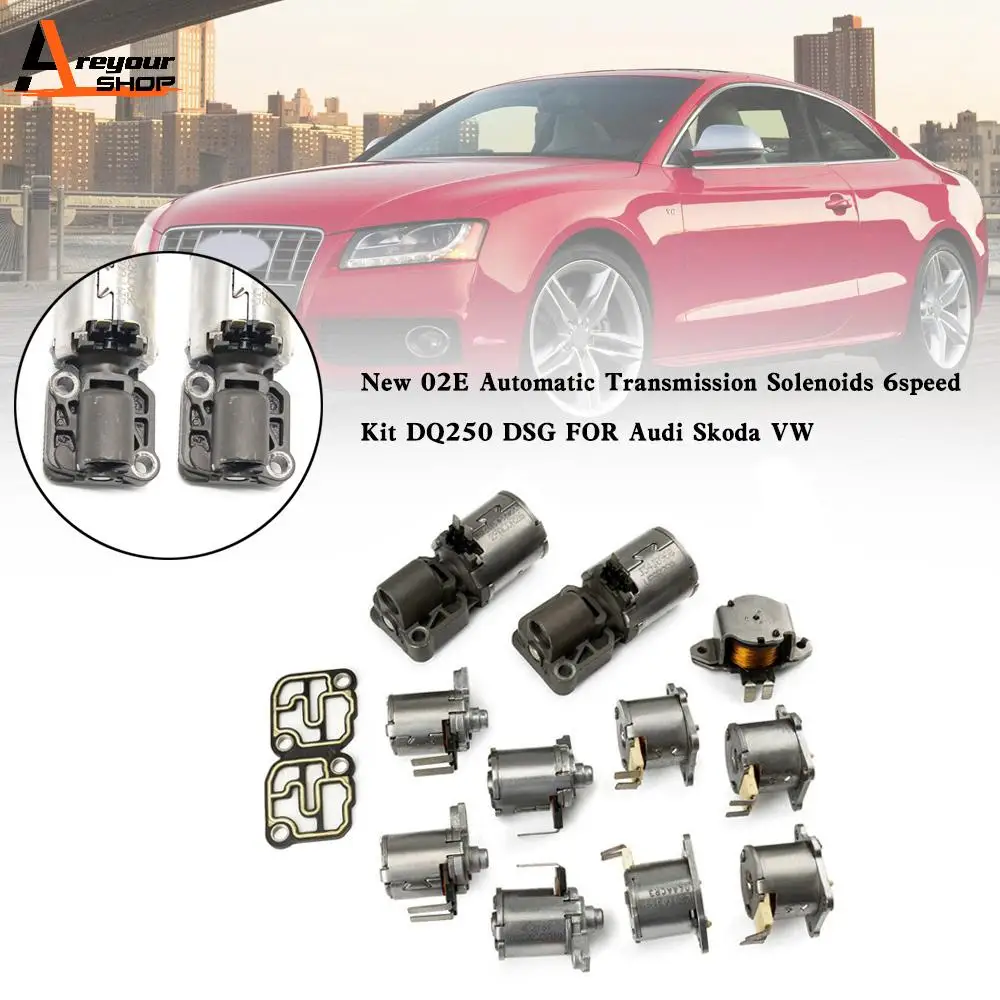 Areyourshop New 02E Automatic Transmission Solenoids 6speed Kit DQ250 DSG for Audi Skoda VW Car Accessories Parts