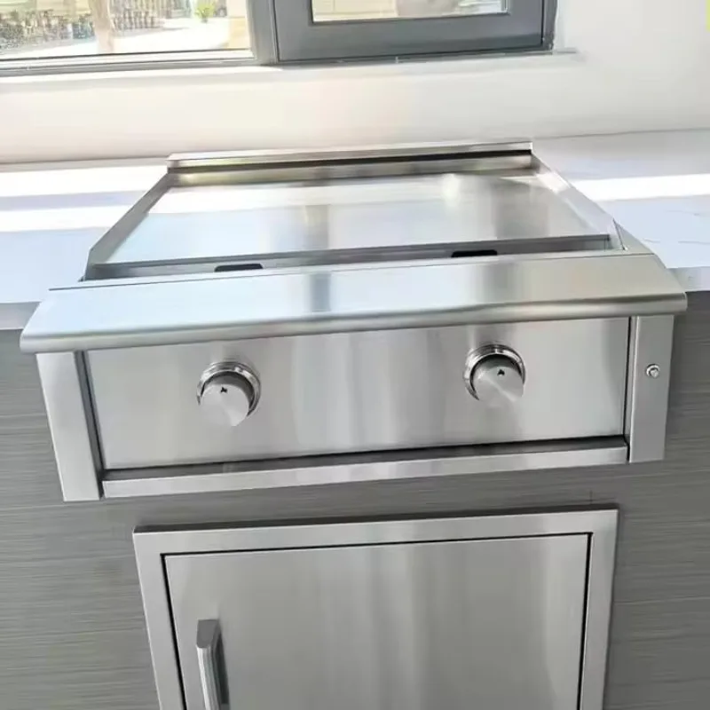 Commercial Electric Gas Griddle Station 304 Stainless Steel Large Iron Hotplate Griddle for BBQ Grills view 5