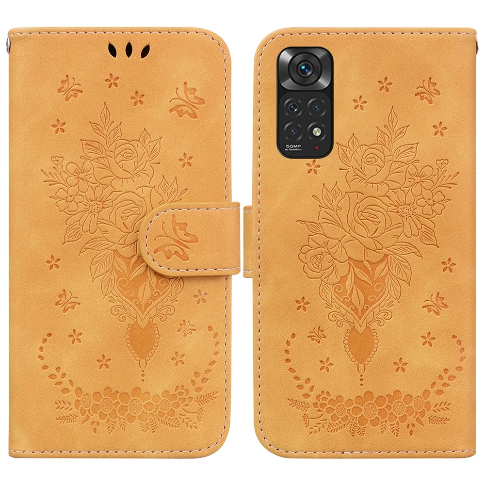 Wallet Leather Case for Xiaomi Redmi Note 11 12 12S 10 9 8 Pro 11S 10S 9S 10T 8T 12C 10C Cases Flower Butterfly Flip Phone Cover image 2