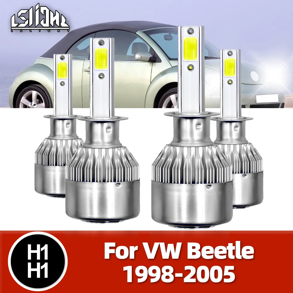 

4x LED Light 12V 6000K Headlight Bulbs For Volkswagen VW Beetle 1998 to 2005 2004 2003 2002 2001 2000 1999 Luces Headlamps Kit