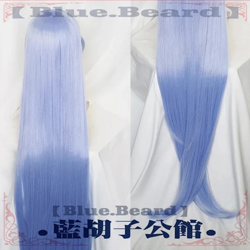 LQAnime Nejire Hado Hadou 110cm Long Soft Blue Straight Heat Resistant Hair Cosplay Costume Wig + Free Wig Cap