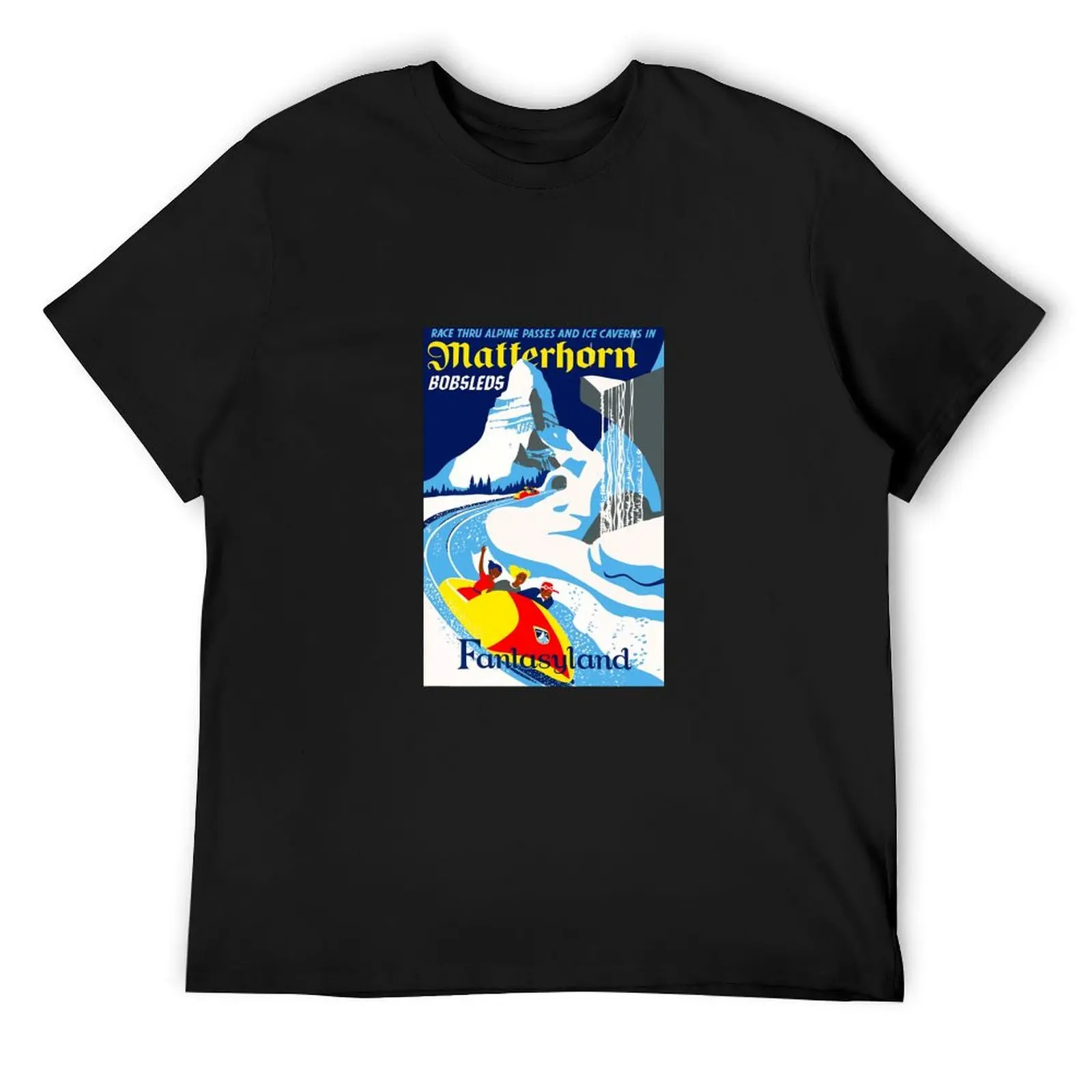 Matterhorn Bobsleds Attraction Poster T-Shirt aesthetic clothes graphic shirts summer top blue archive funny t shirts for men