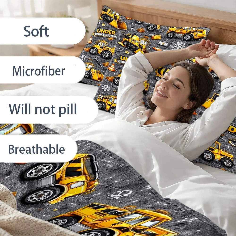 3Pc Construction Vehicle Theme - Duvet Cover Sets With Zipper 评论和价格