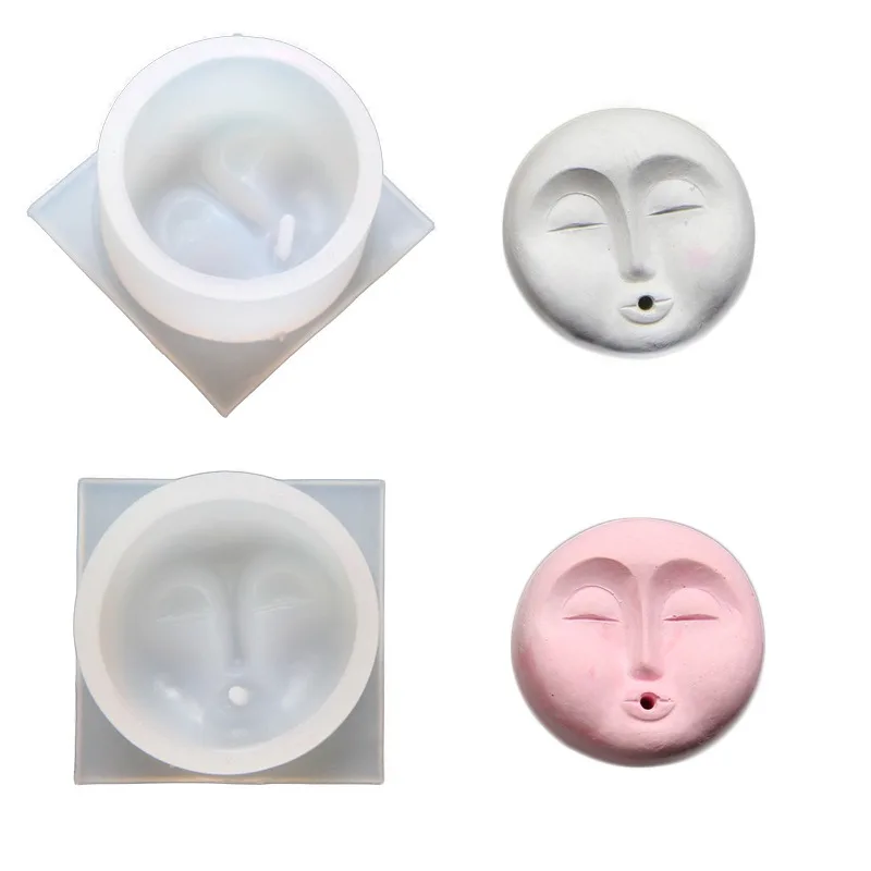 DIY Crystal Drop Glue Facial Living Room Incense Burner Decoration Aromatherapy Gypsum Resin Silicone Mold