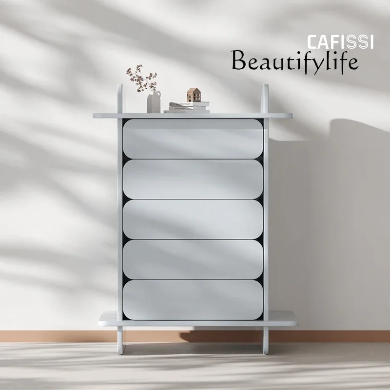 Leichte Luxustruhe aus massivem Holz, minimalistischer Spind im Schlafzimmer, einfacher moderner Eimerschrank, Farbaufbewahrungsschrank