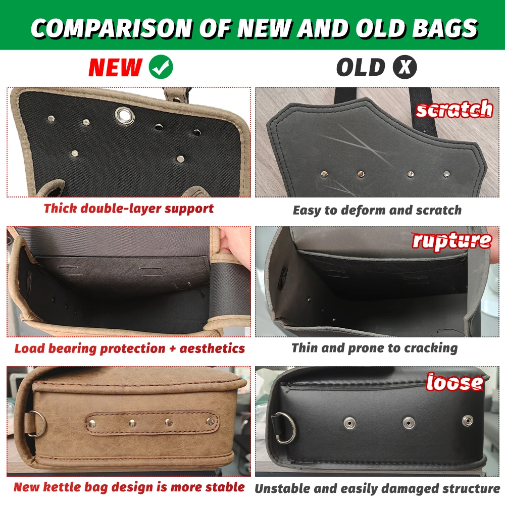 Waterproof Motorcycle PU Leather Side Saddle Bag Rider Tail Bag Anti-Theft Lock Storage for Luggage Tools Sundries