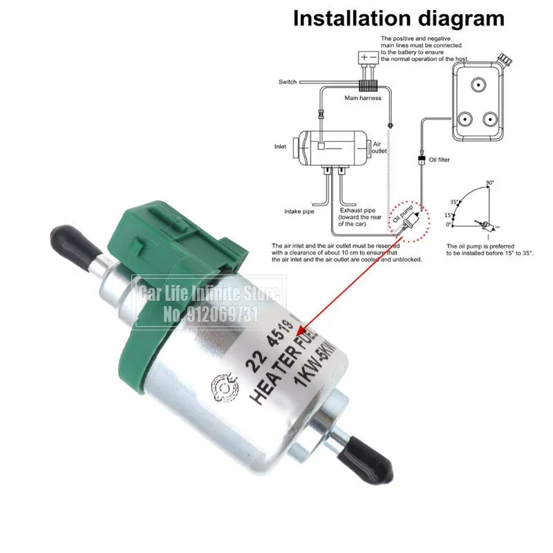 12V/24V 1KW-5KW Fuel Pump Car Diesel/Gasoline Heater Pump Short Version For Eberspacher Heater For Truck Air Parking Heater