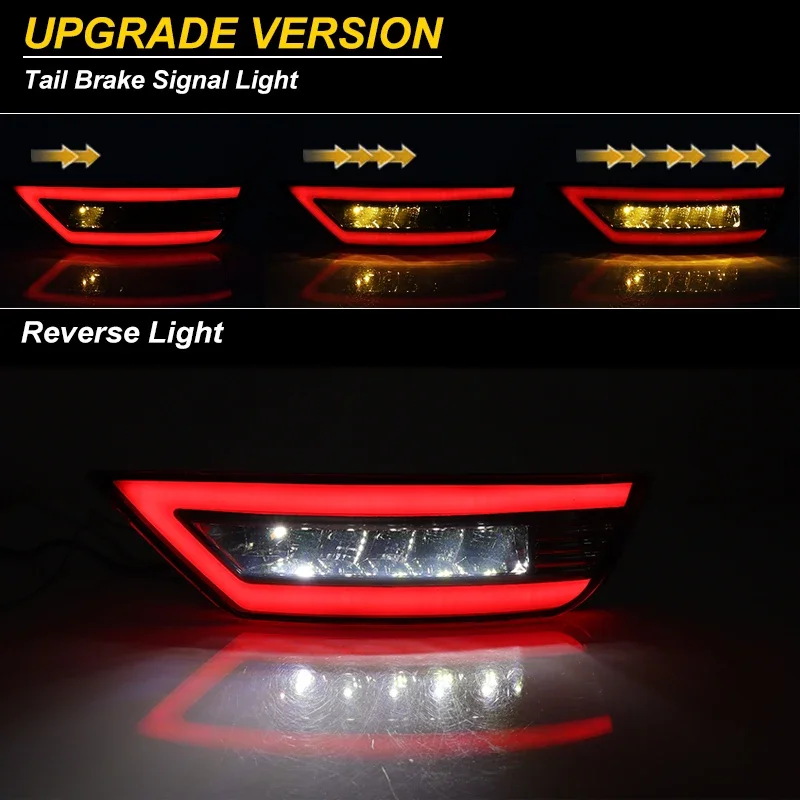 2Pcs LED Rear Bumper Reflector Light For Ford Focus 2 MK2 Hatchback Ecosport Escape Kuga 2009-2020 Rear Signal Fog Lamp