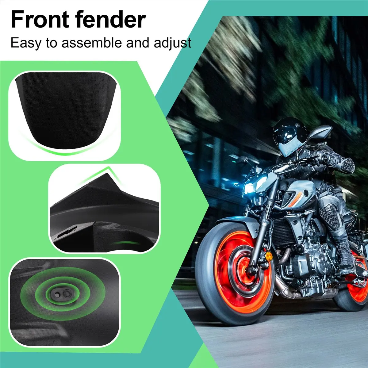 A23Z Motorcycle Front Front Tire Cover Fairing Mudguard for MT-07 FZ-07 2012 2013 2014 2015 2016 2017,A