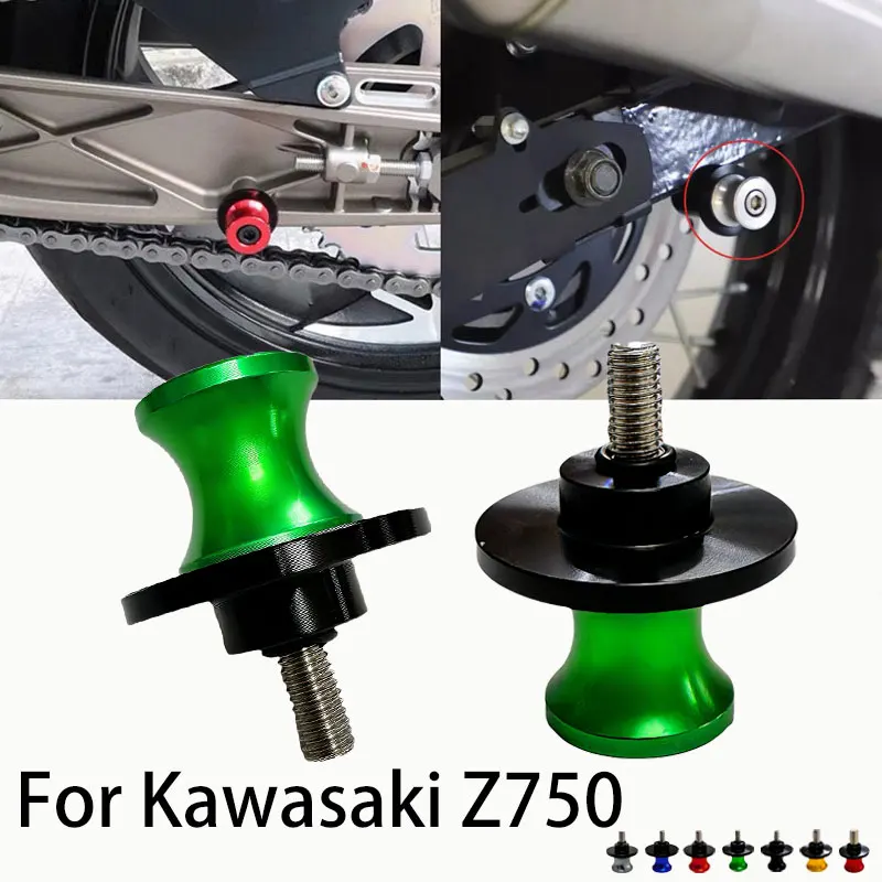 2pcs 10mm For Kawasaki Z750 Z 750 Z750S Motorcycle CNC Swing Arm Spools Sliders Swingarm Screw Stand