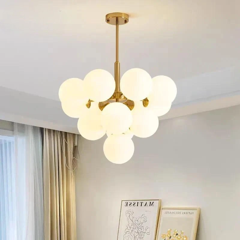 Xiaohongshu cream wind master bedroom magic bean chandelier bubble light simple dining room bedroom light Internet celebrity led