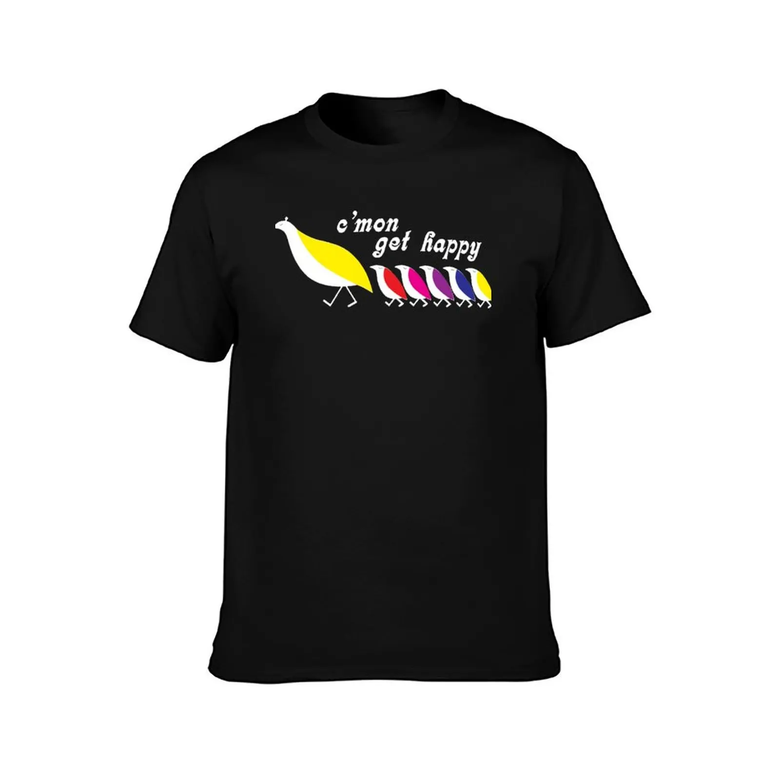 Cmon Get Happy T-Shirt Summer Casual Cotton Tee Oversized Streetwear Tops Vintage Graphic Print Loose Fit Short Sleeve