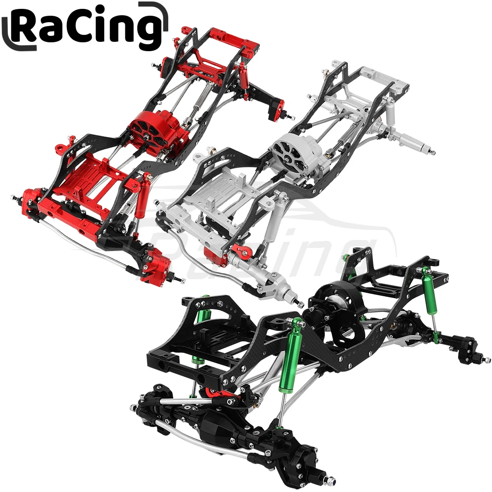 DIY Metal Upgraded 4x4 RC Car Chassis Empty Frame with SCX10 I II Capra Axles Gearbox Links for SCX10 1/10 RC Crawler Car Parts