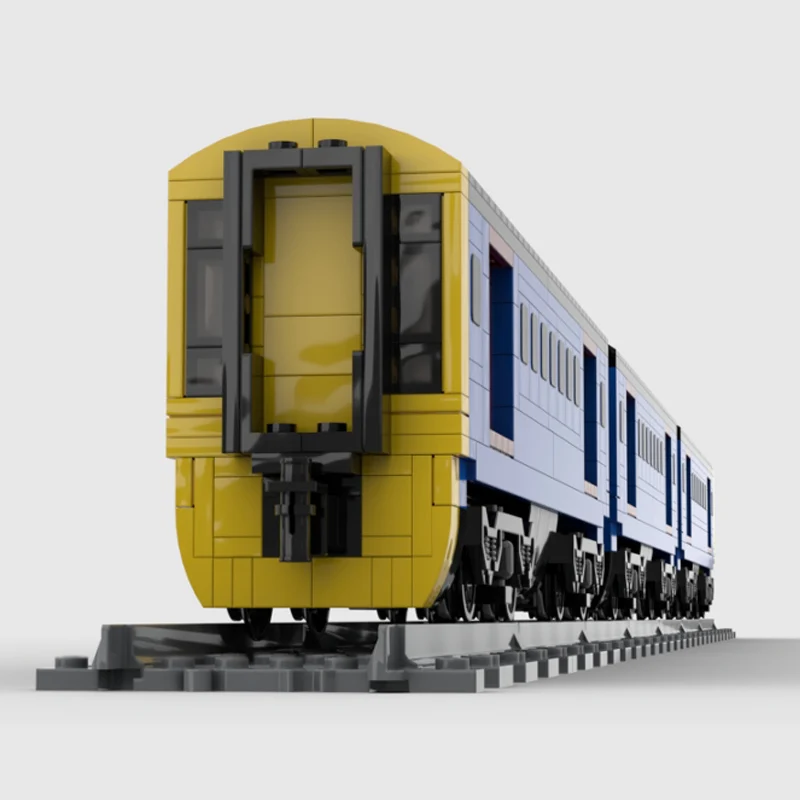 Modello di Auto Cittadina MOC, Mattoncini da Costruzione, Treno Passeggeri Moderno, Tecnologia Modulare, Regalo per Bambini, Giocattoli da Assemblare