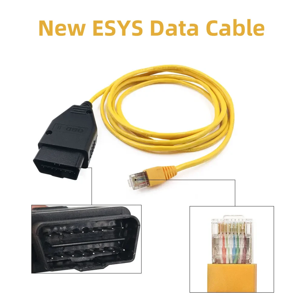 Ether-net kabel ESYS untuk BMW, kabel antarmuka penyegar E-SYS ICOM pengkodean f-series ENET esys kabel data