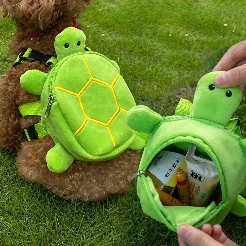 Dog Bag Turtle Shape Puppy School Bag Dog Snack Bag Soft Large Capacity Pet Backpack  For Small Medium Puppy Dogs Pet Supplies