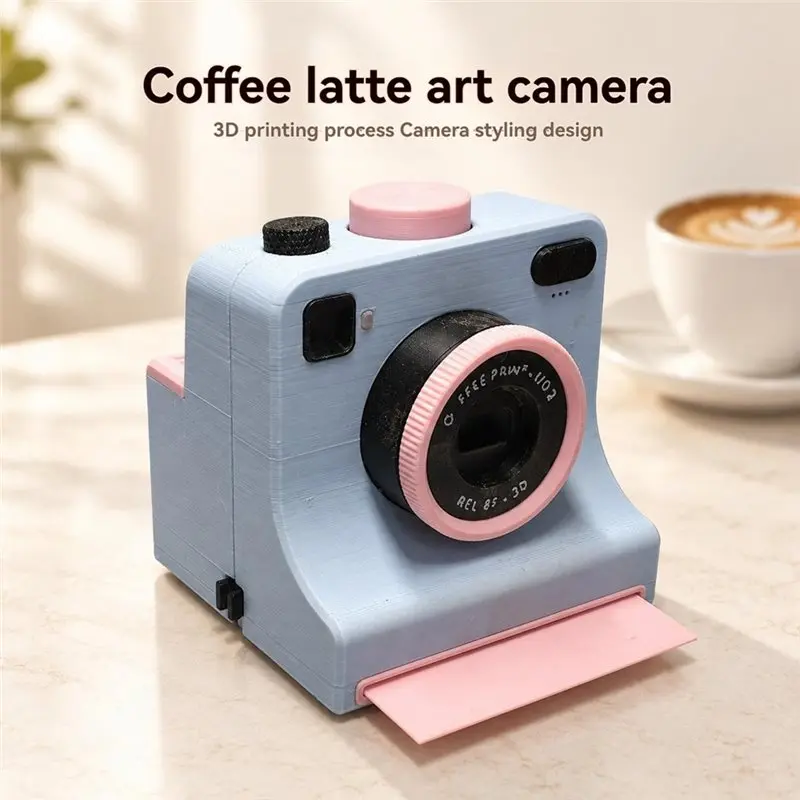 B92B-One-Click Coffee Art Maker With 4 Stencils For Cappuccino And Hot Chocolate- 3D Printed Latte Art Camera Printer